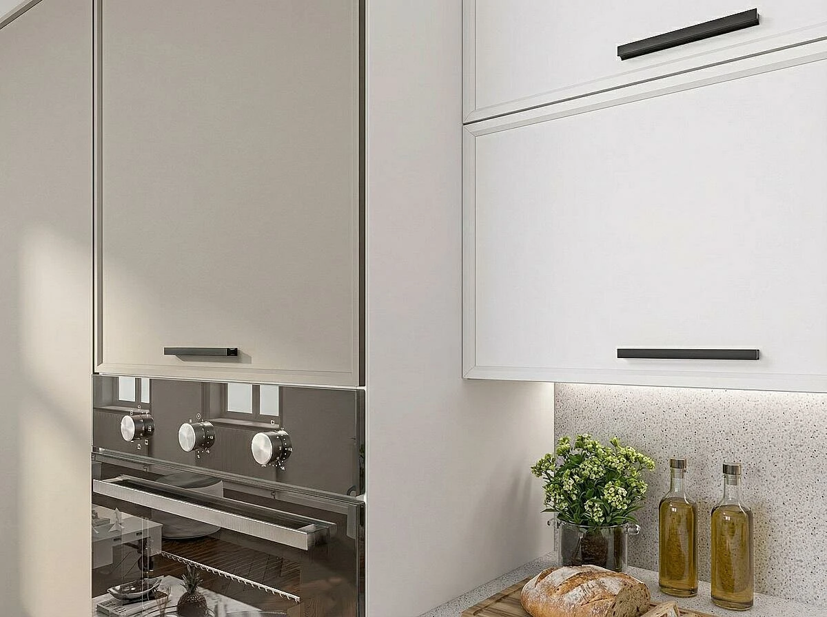 Готовый кухонный гарнитур 2.2 метра кухня без столешницы Фрейм-02 Clay Silk, Graphite